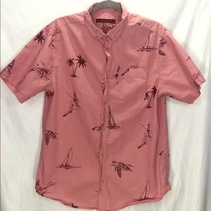 19 NinetyOne Beach Theme Short-Sleeve Casual Shirt